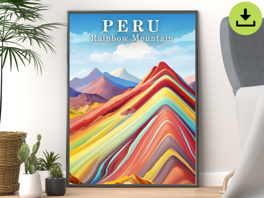 Peru: Rainbow Mountain Downloadable Poster