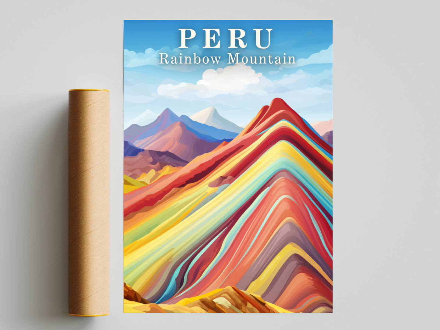 Peru: Rainbow Mountain Printed Poster