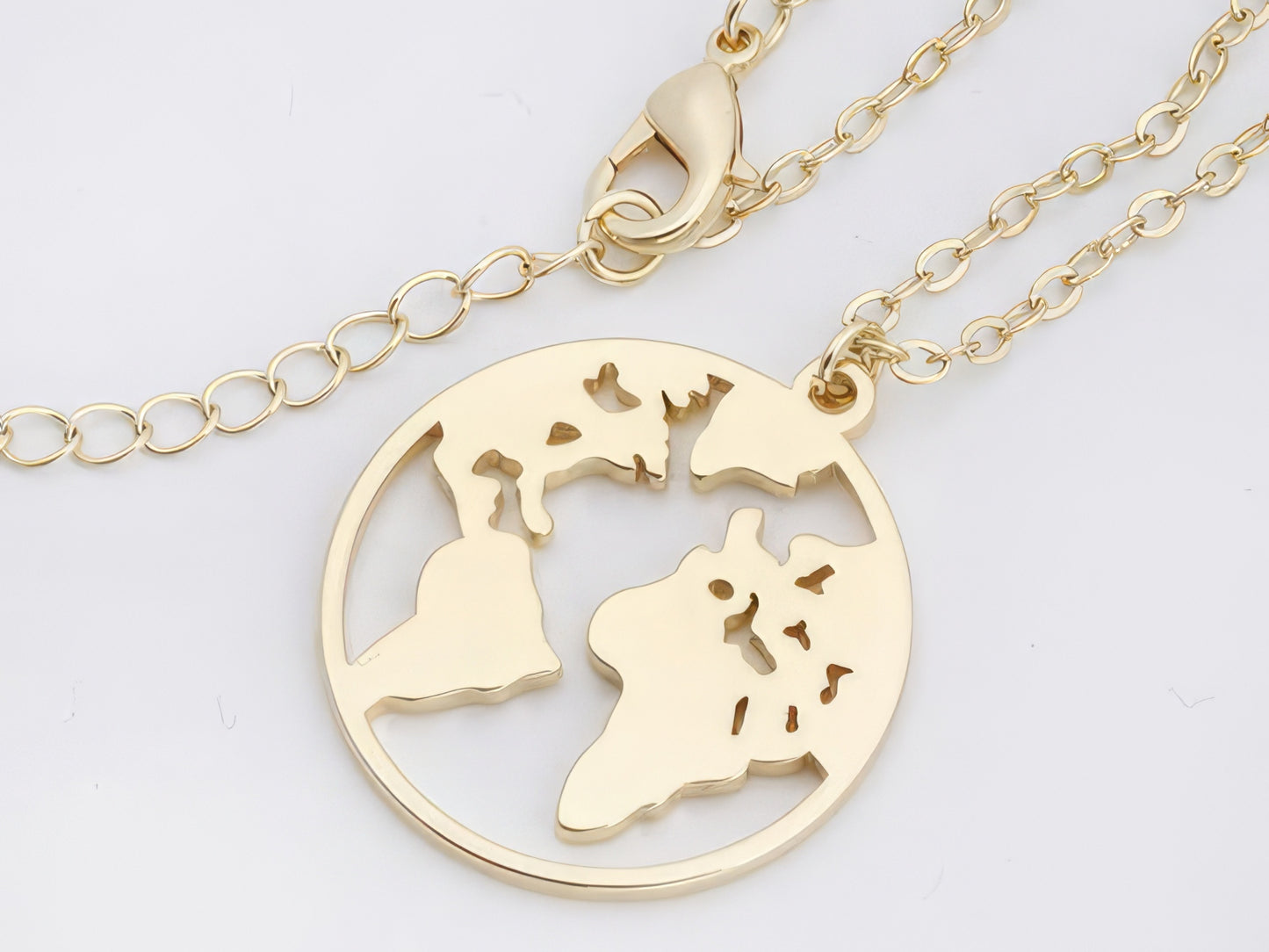 Stainless Steel World Map Pendant