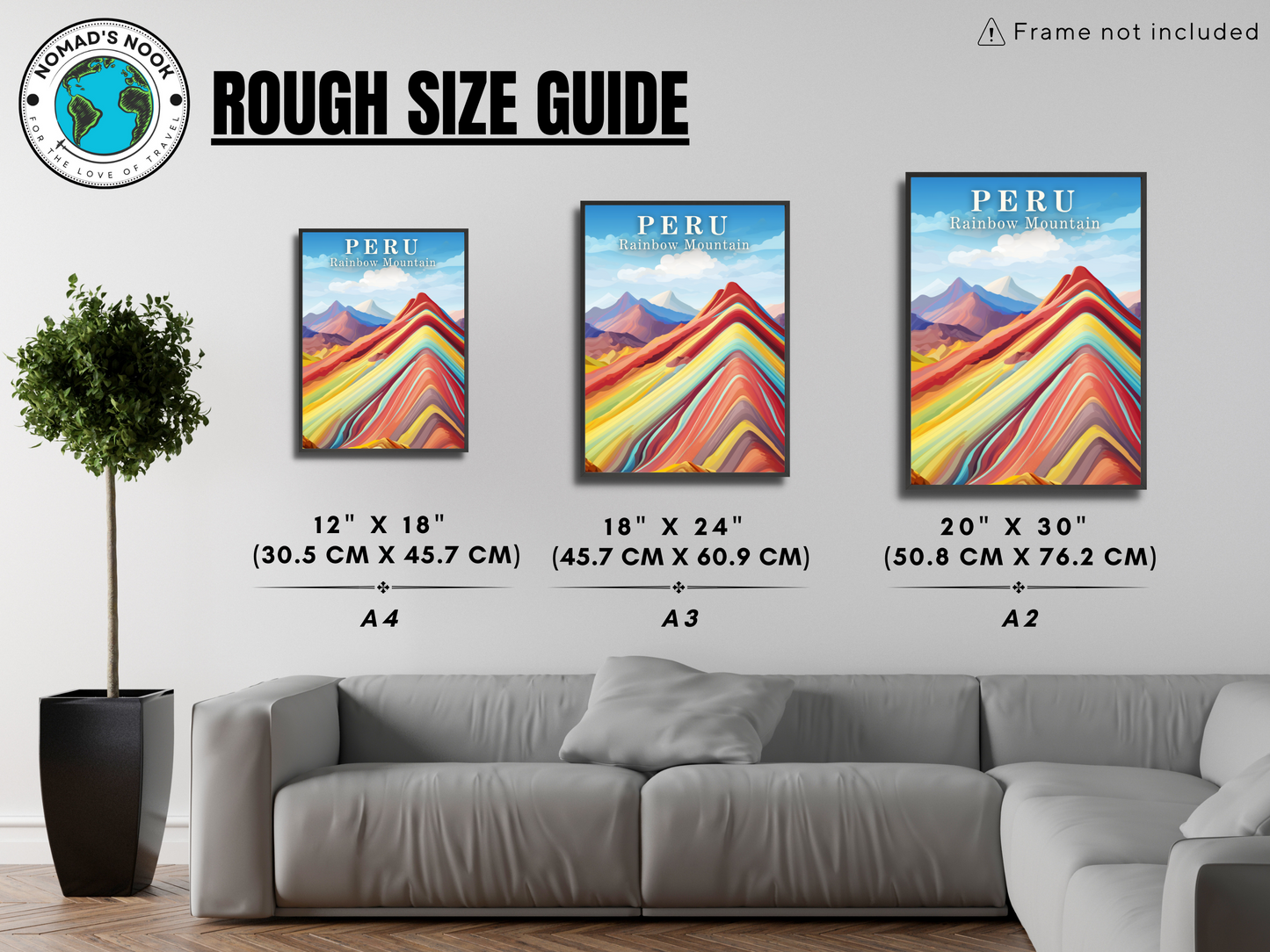 Peru: Rainbow Mountain Printed Poster